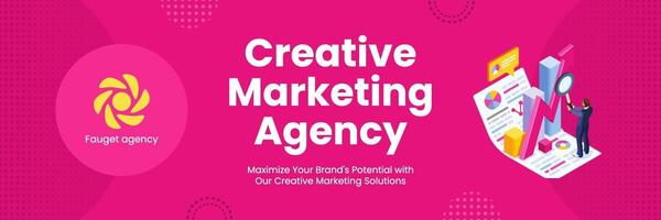 pink modern creative marketing agency twitter header template