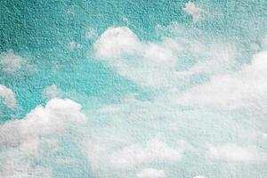 Creative Double Exposure, Sky and Clouds with Soft Pastel Paper Texture Background photo