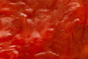 Culinary Close-Up, Detailed Texture of Tomato Sauce Ketchup Background photo