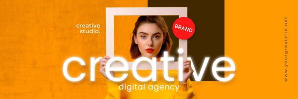 Orange Minimalist Digital Marketing Twitter Header template