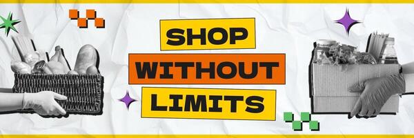Shop Without Limits E-Commerce Twitter Header template
