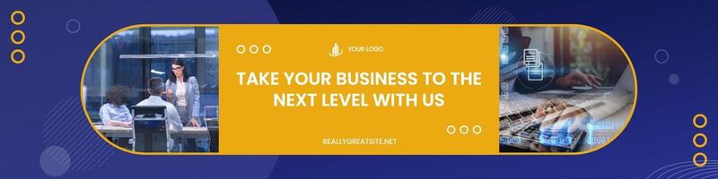 Blue and Orange Company LinkedIn Banner template