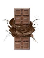liquid chocolate with white background photo