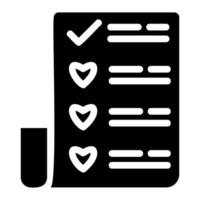 Checklist with Heart Icons vector