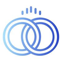 Interlocking Rings Outline Gradient Icon vector