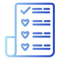 Checklist with Hearts vector