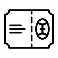 Ticket line icon vector