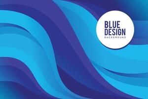 Blue abstract wavy background design gradient color vector