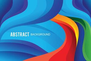 Blue abstract wavy background design gradient color vector