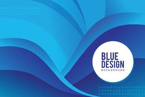 Blue abstract wavy background design gradient color vector