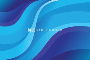 Blue abstract wavy background design gradient color vector