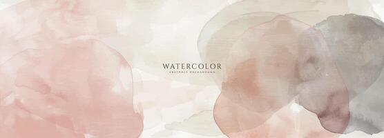 Abstract horizontal watercolor background. Neutral light colored empty space background illustration vector