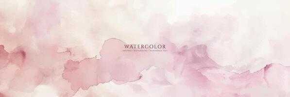 Abstract horizontal watercolor background. Neutral light colored empty space background illustration vector