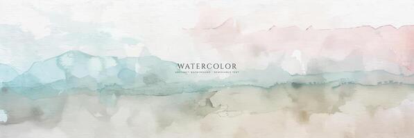 Abstract horizontal watercolor background. Neutral light colored empty space background illustration vector