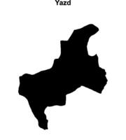 Yazd outline map vector