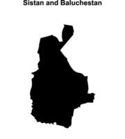 Sistan and Baluchestan outline map vector