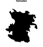 Hamadan outline map vector