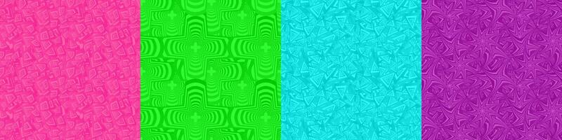 Seamless geometric pattern background set vector