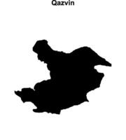 Qazvin outline map vector