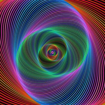 Multicolored spiral fractal design background vector