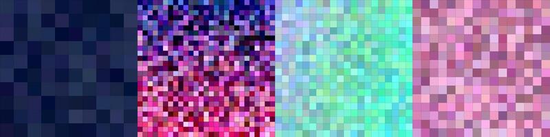 Abstract square mosaic pattern background set vector