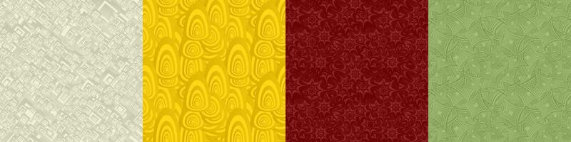 Seamless geometric pattern background set vector