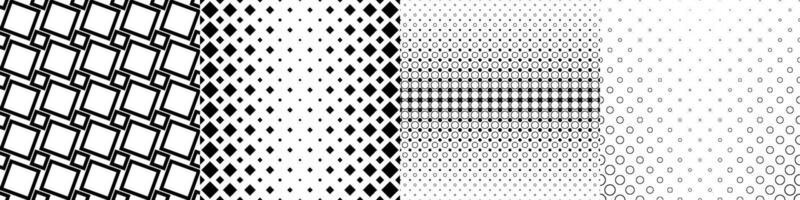 Monochrome geometrical pattern collection vector