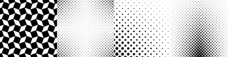 Monochrome geometrical pattern collection vector