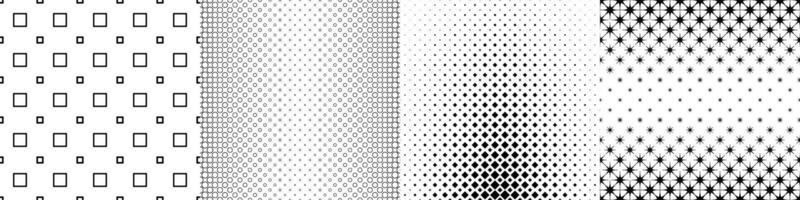 Monochrome geometrical pattern collection vector