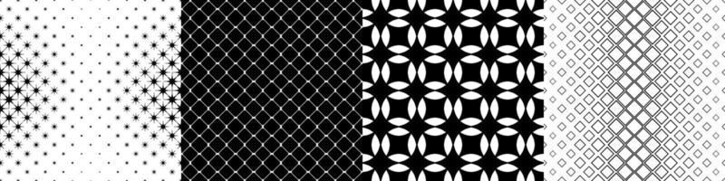 Monochrome geometrical pattern collection vector