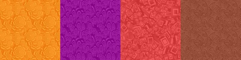 Seamless geometric pattern background set vector