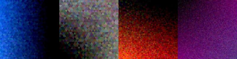 Abstract triangle polygon background set vector