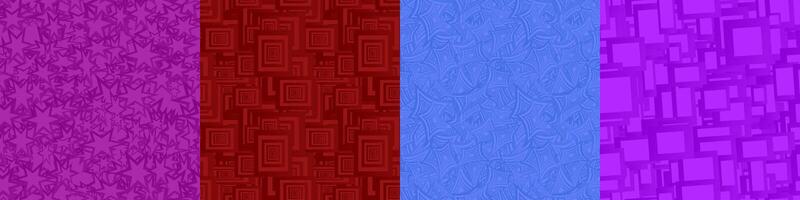 Seamless geometric pattern background set vector