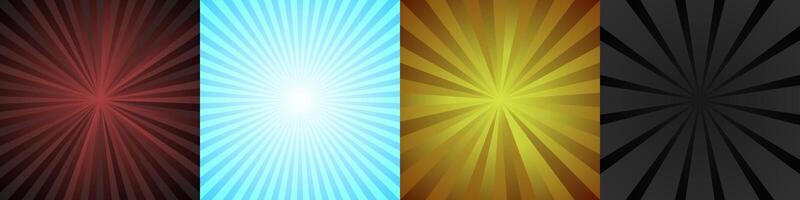 Abstract ray burst background collection vector
