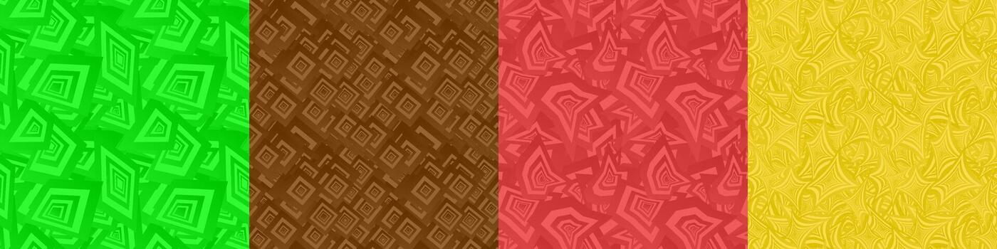 Seamless geometric pattern background set vector