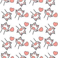 cat paws pattern vector