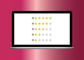 TV 4K flat screen lcd or oled, realistic plasma TV with stand. Customer review rating message. vector