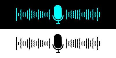 Sound wave icon, podcast player interface, music symbol, sound wave. Microphone sound wave. vector