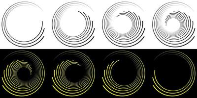 Dynamic transition illusion lines in a circle. vector
