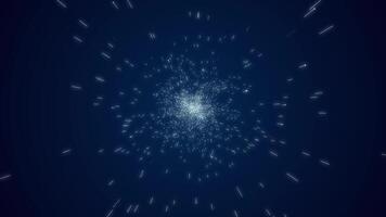 Hyper abstract jump with glowing particles video