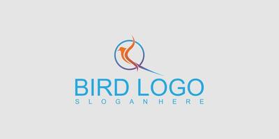 Simple bird logo design with unique concept premium vector