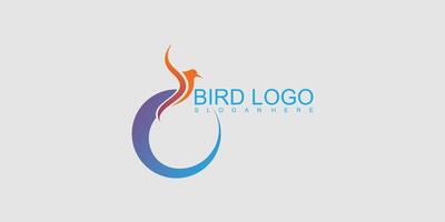 Simple bird logo design with unique concept premium vector
