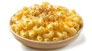 Comforting Closeup of a Classically Prepared Mac and Cheese Dish photo