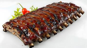 Succulent BBQ Ribs Photography Tempting Isolated Culinary Experience photo