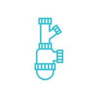 Easy maintenance sink siphon with dishwasher connector. Isolated on white background. From blue icon set. vector