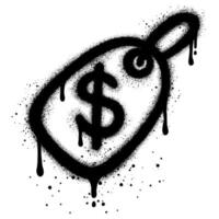 Spray Painted Graffiti price tag Sprayed isolated with a white background. vector