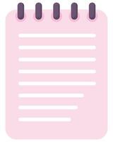 Flat icon of notebook or notepad with binder isolated on white background.Flat icon of notebook or notepad with binder isolated on white background. vector