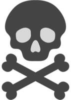 Skull and cross bones flat icon isolated on white background. vector