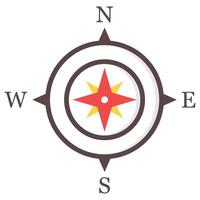Compass flat icon isolated on background. vector