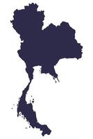 Thailand map in Navy color isolated on a white background. vector